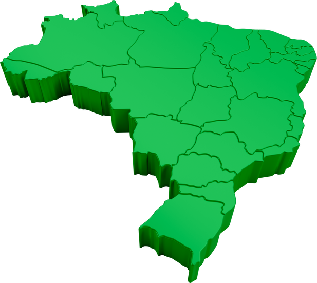 map brazil in 3d render